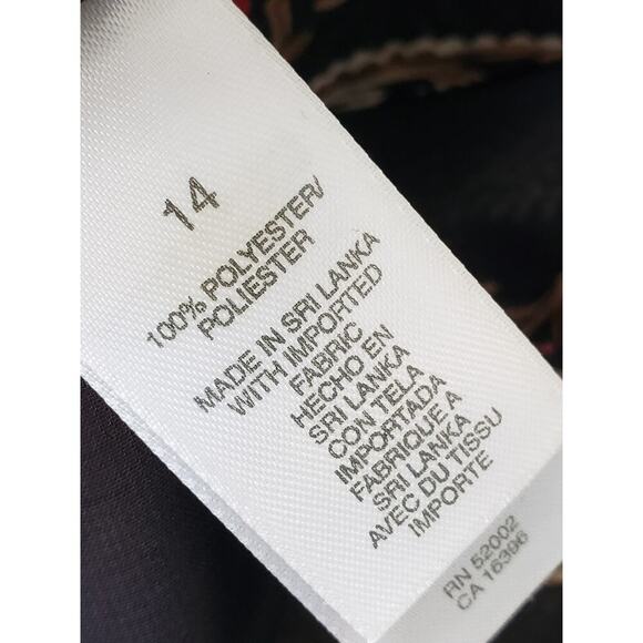 Emma & James 3 Piece Skirt Suit Women Size 14 Black Floral Collar Button Front - Picture 5 of 13